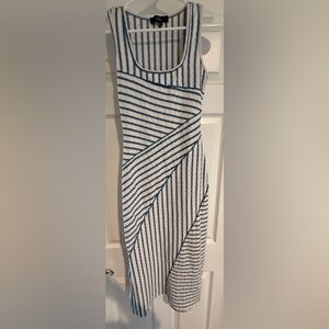 Lulu's Blue and White Striped Midi Dress